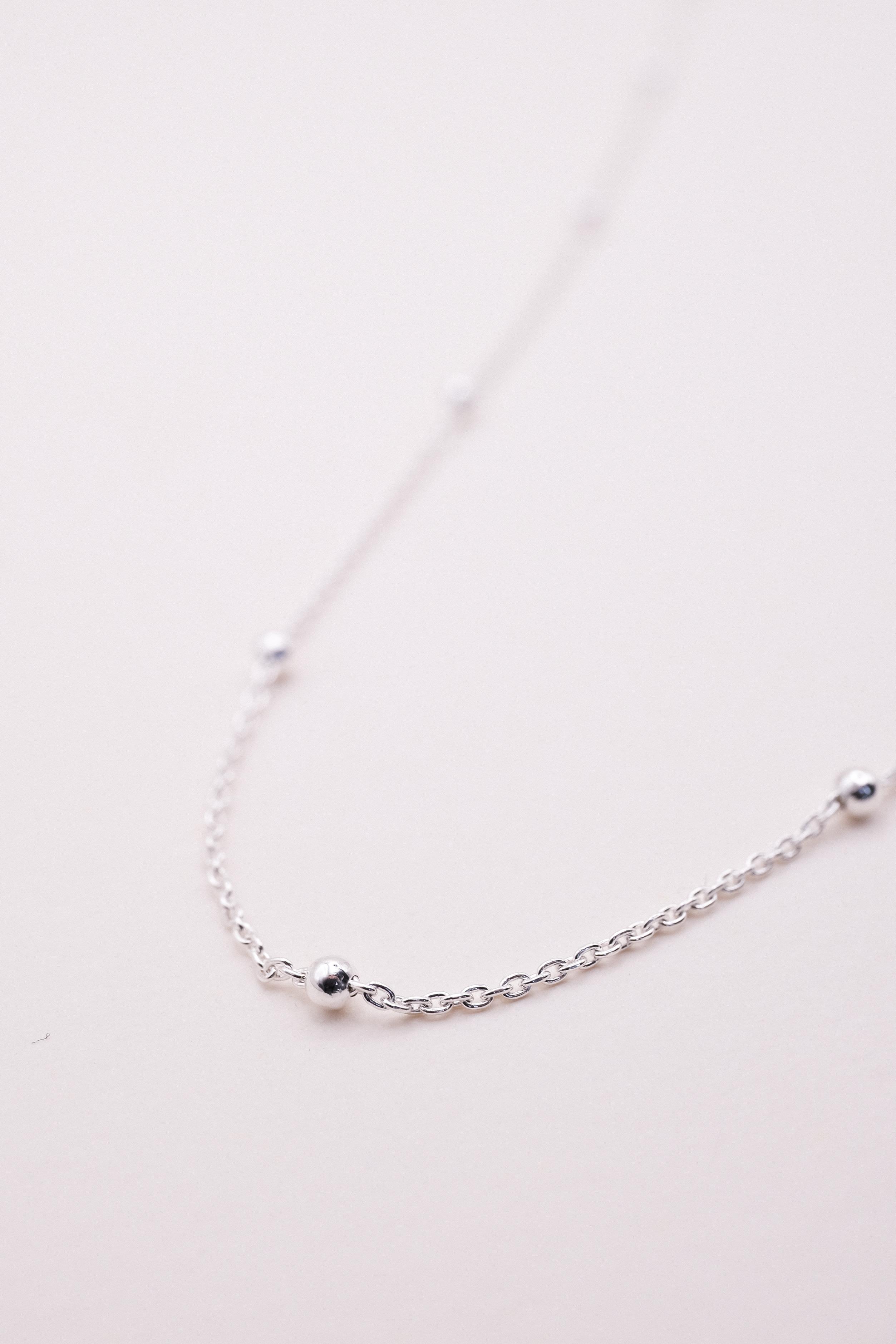 Chaîne perlée pour pendentif - Argent 925